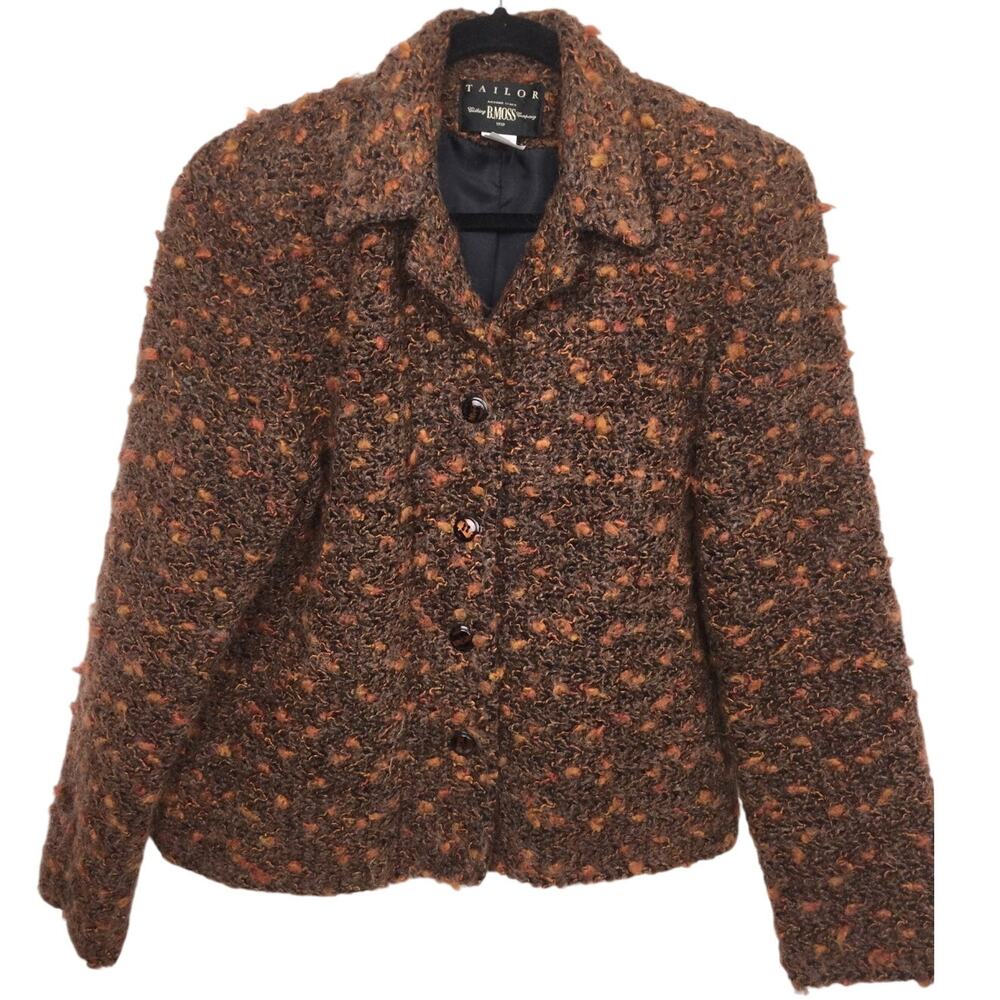 B. Moss Tailor VTG 90s Y2K Textured Academia Mohair Retro Cozy Blazer Large